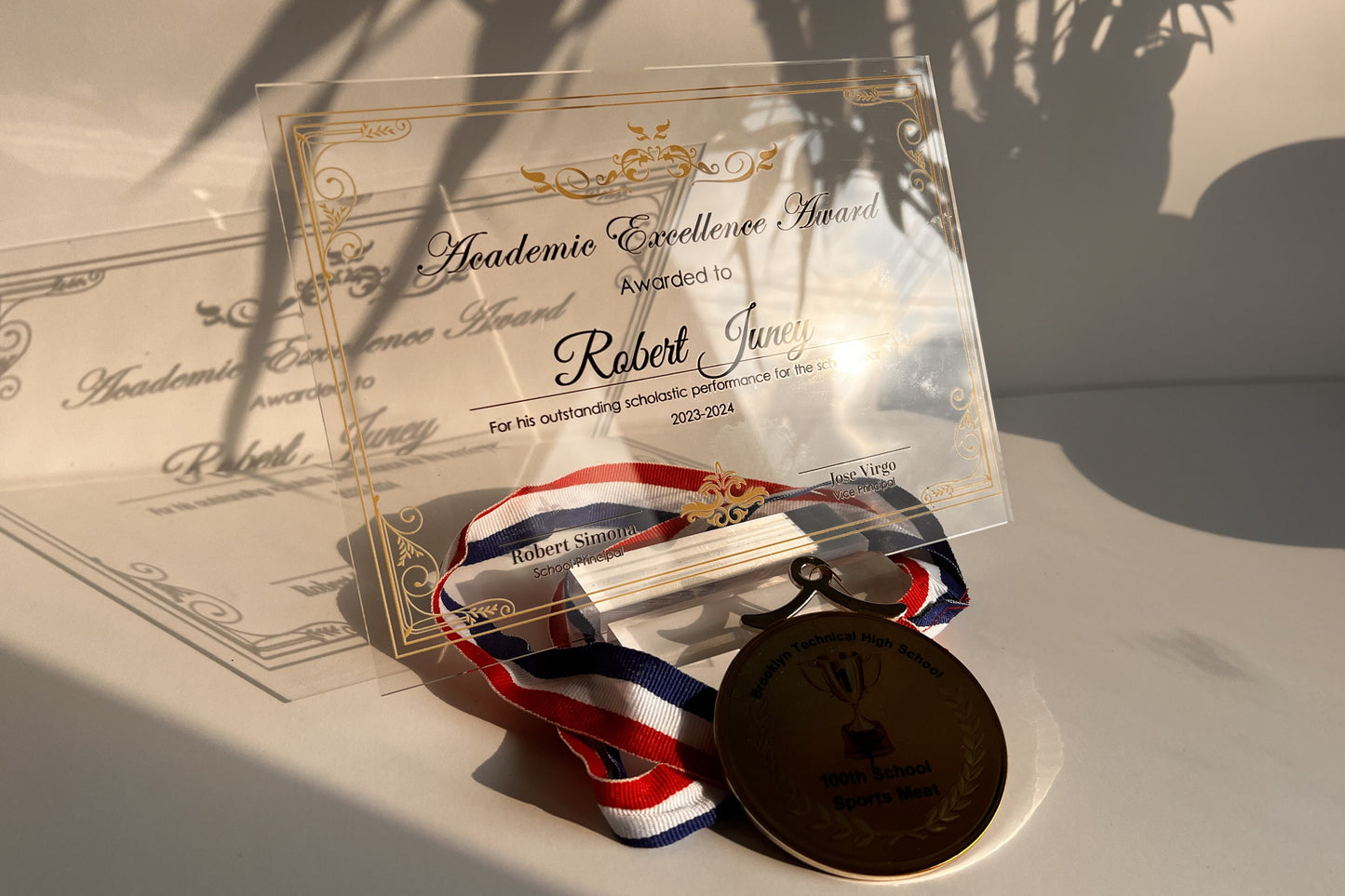 Custom Clear Award Certificate Award Plaque - Company Anniversary Awards Ceremony, Glass Trophy