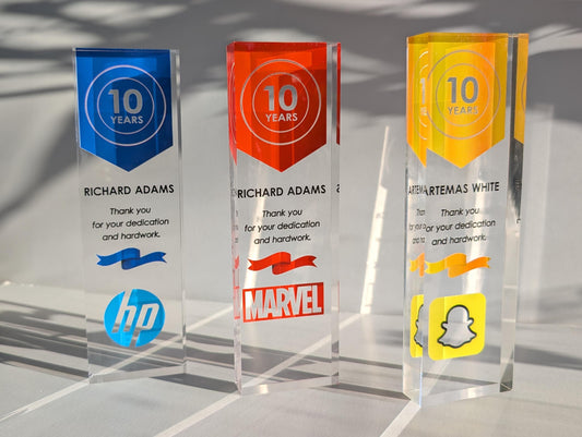 Personalized Award Corporate Trophy Award - Company Anniversary Banner Awards Ceremony, Clear Trophy