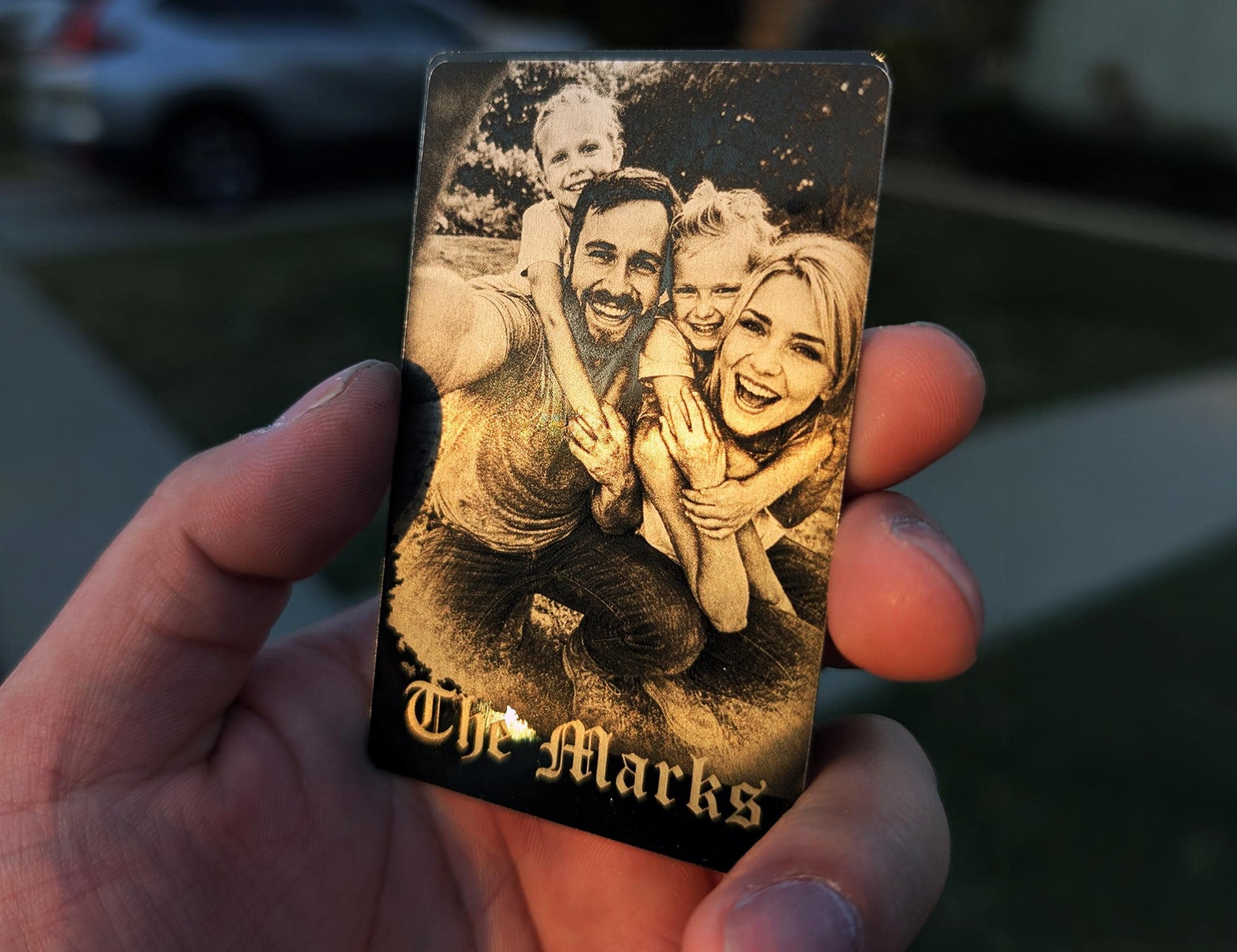 Personalized Photo Wallet Card, Custom Family Photo Metal Card, Laser Engraved Picture Card, Anniversary Gift, Dad Gift, Memorial Photo Card