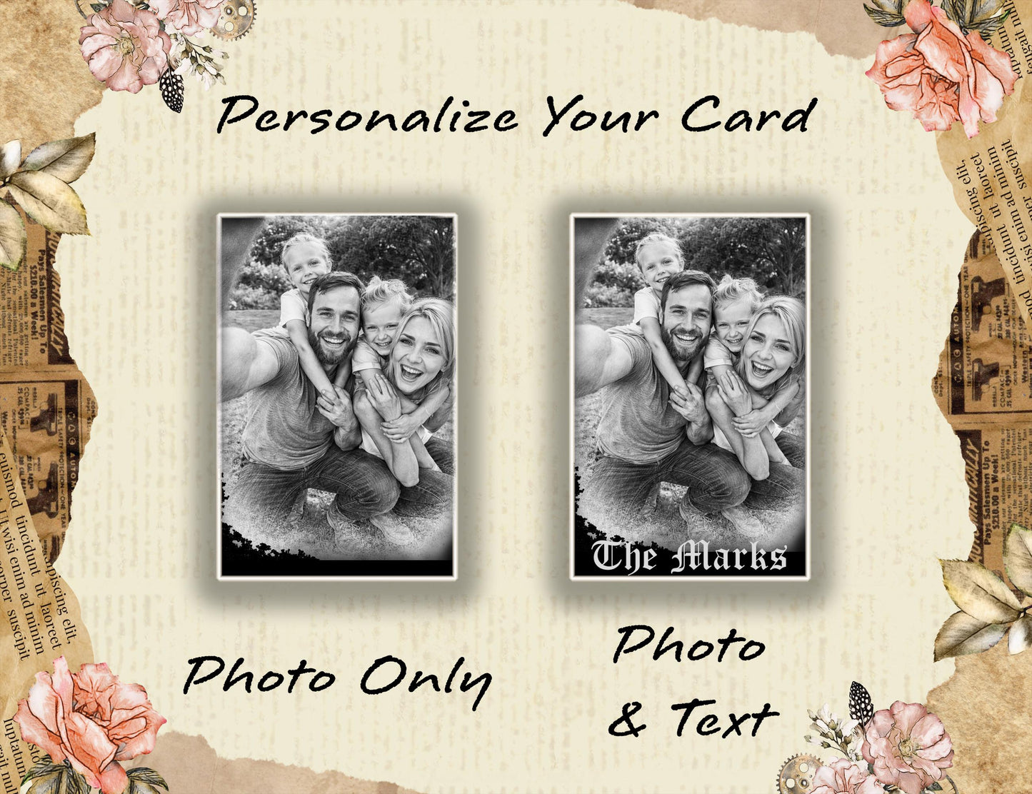 Personalized Photo Wallet Card, Custom Family Photo Metal Card, Laser Engraved Picture Card, Anniversary Gift, Dad Gift, Memorial Photo Card