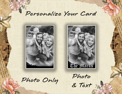 Personalized Photo Wallet Card, Custom Family Photo Metal Card, Laser Engraved Picture Card, Anniversary Gift, Dad Gift, Memorial Photo Card