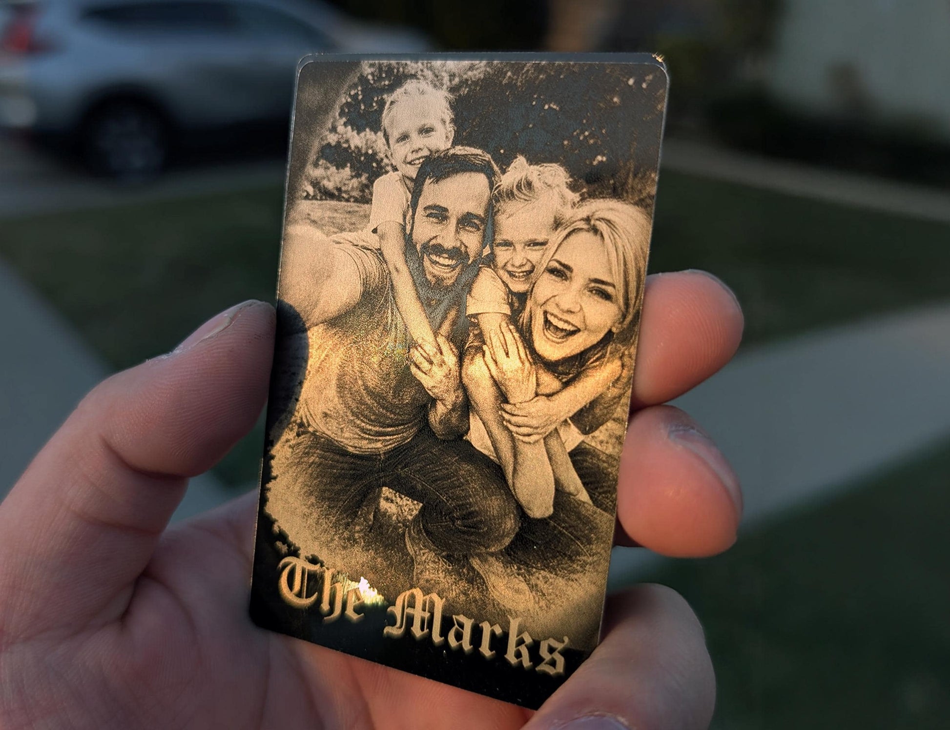 Personalized Photo Wallet Card, Custom Family Photo Metal Card, Laser Engraved Picture Card, Anniversary Gift, Dad Gift, Memorial Photo Card