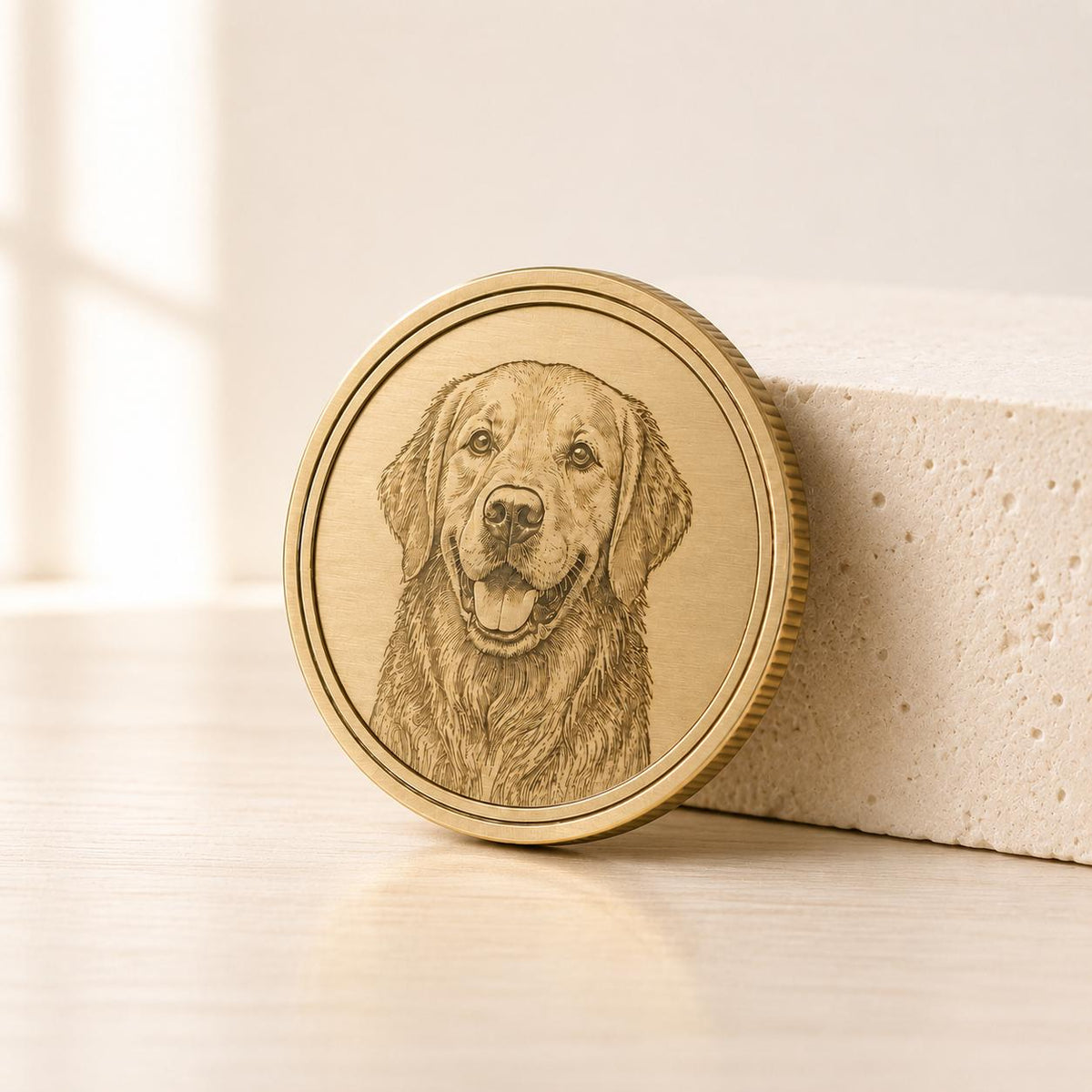 Personalized Brass Coin, Custom Photo or Text Engraved Keepsake, Pocket Token Gift