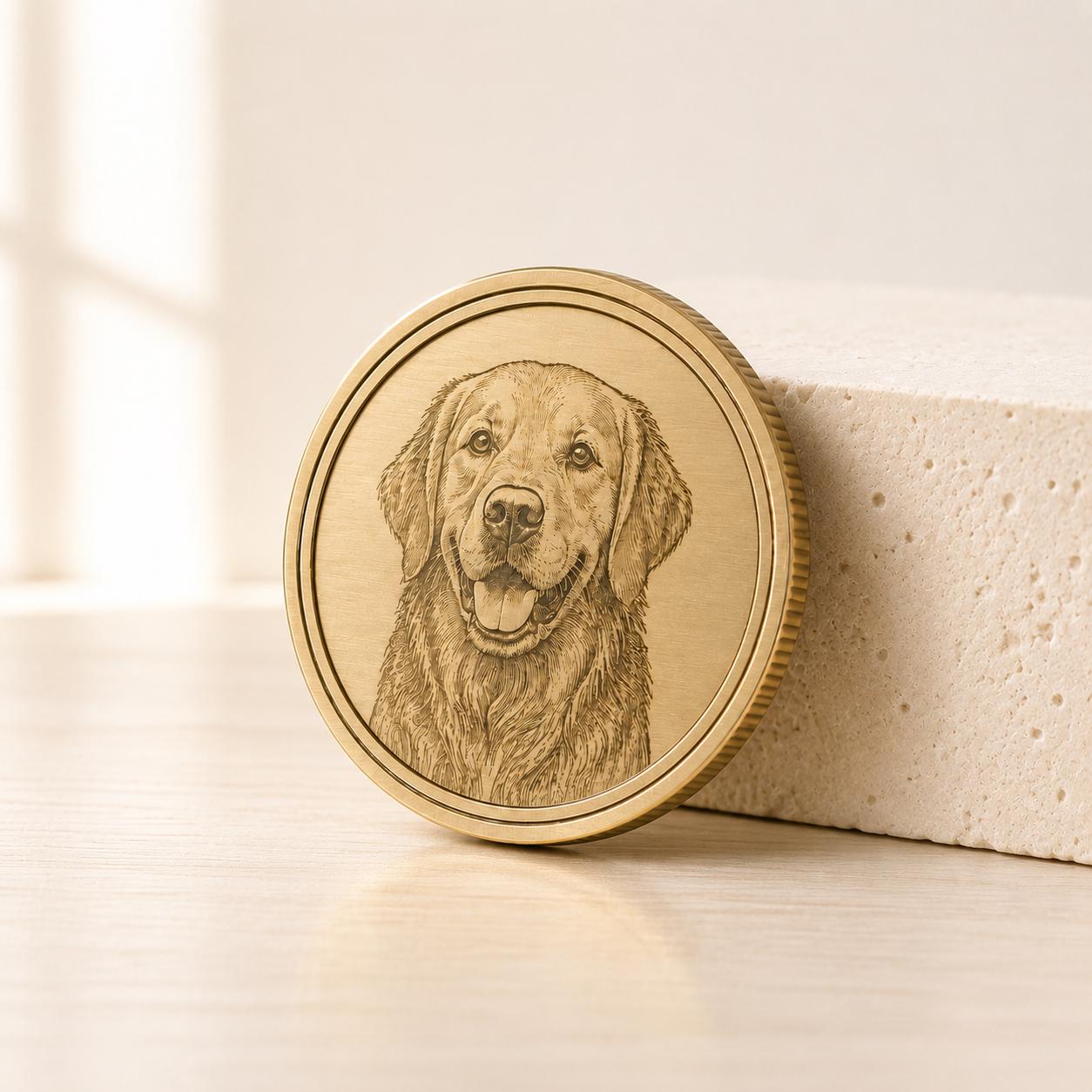Personalized Brass Coin, Custom Photo or Text Engraved Keepsake, Pocket Token Gift
