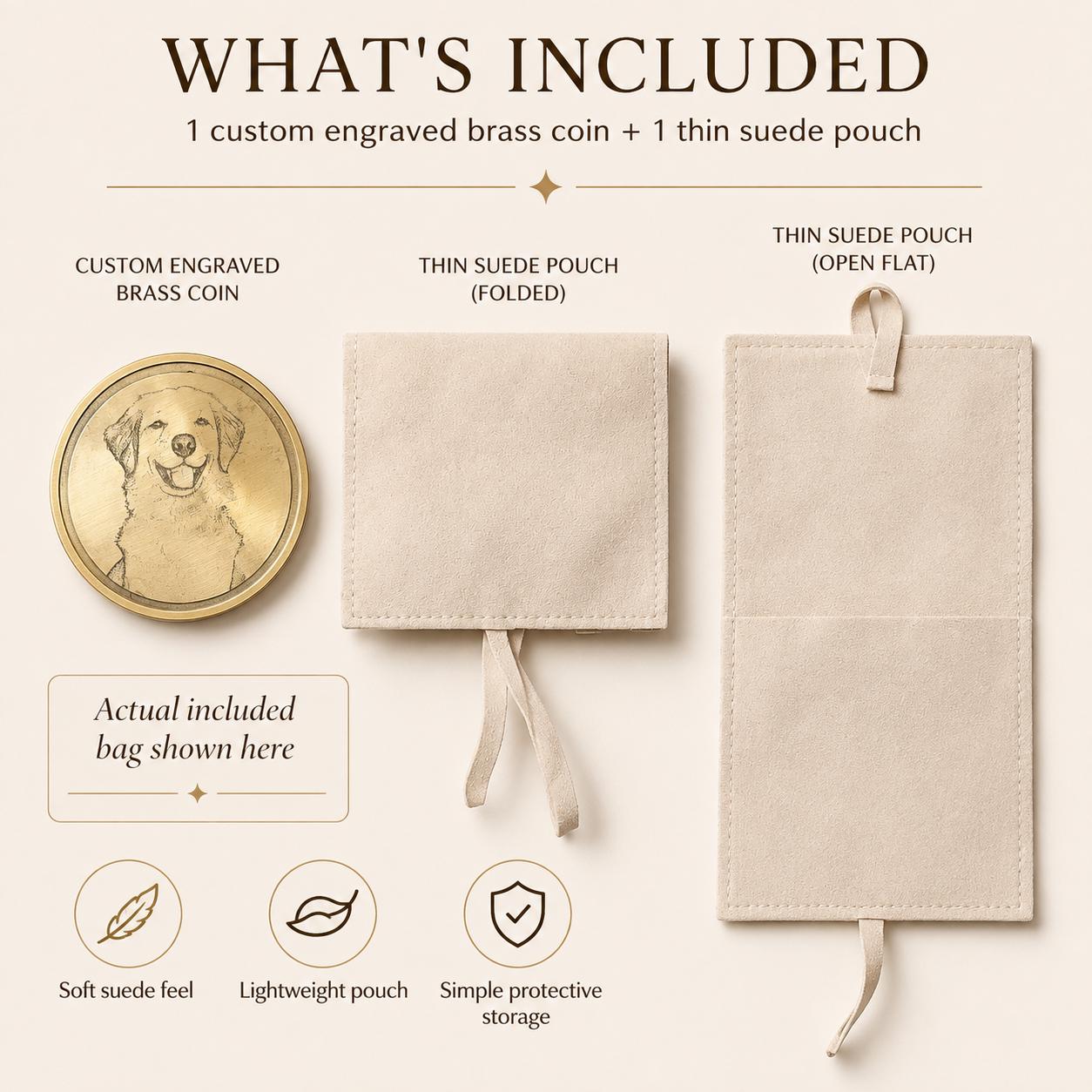 Personalized Brass Coin, Custom Photo or Text Engraved Keepsake, Pocket Token Gift