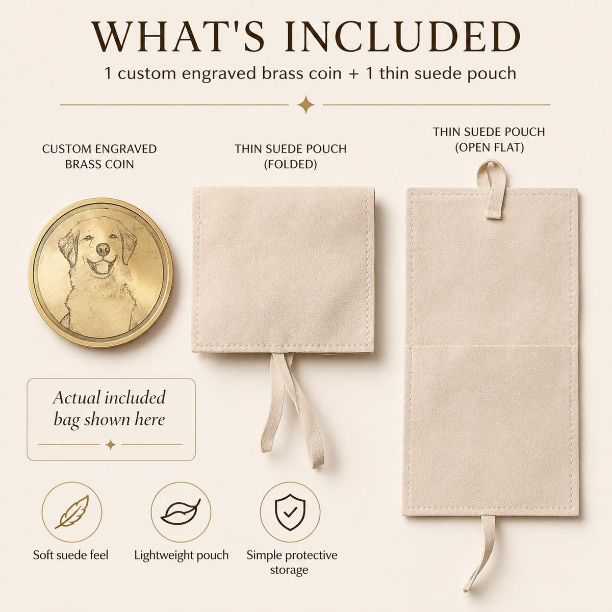 Personalized Brass Coin, Custom Photo or Text Engraved Keepsake, Pocket Token Gift